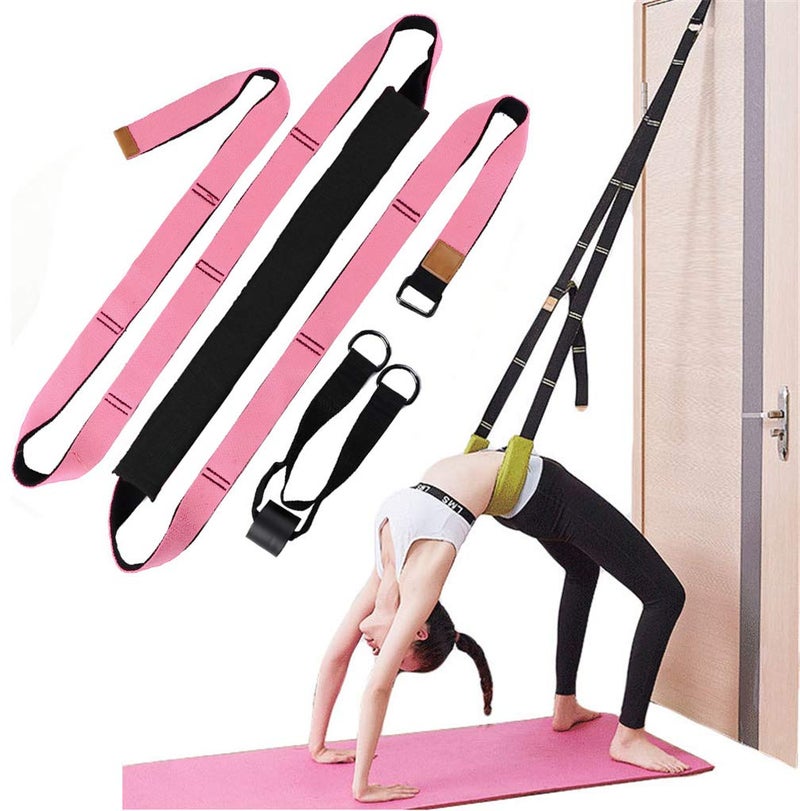 Xemz Back bend Assist Trainer - Improve Back and Waist Flexibility, Door Flexibility Stretching Strap, Home equipment for Ballet, Dance, Yoga, Gymnastics, Cheerleading, Splits (light pink) - Image 1